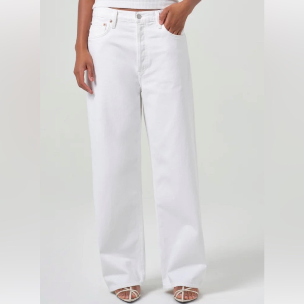 Agolde White Wide Leg Jeans